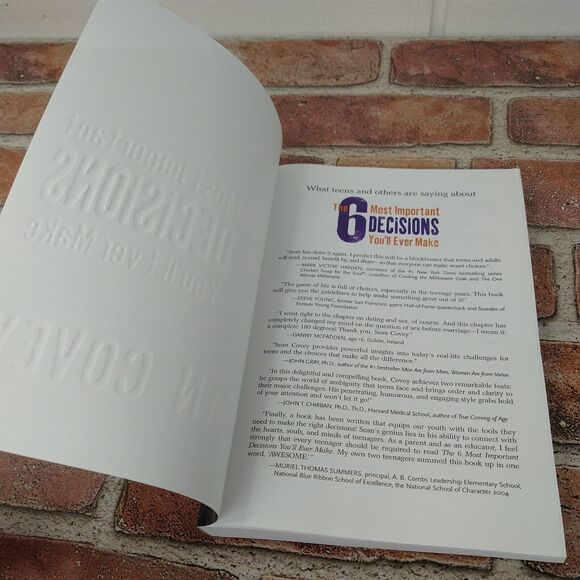 Sean Covey - 6 Most Important Decisions You'll Ever Make : Guide for Teens -‎ PB - Picture 2 of 11